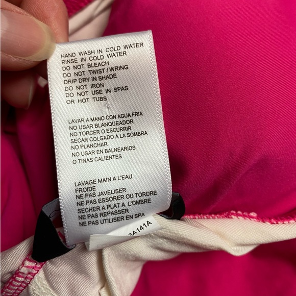 Carmen Marc Valvo one piece bathing swim suit hot pink ruffle Barbiecore size 6 - Picture 6 of 9